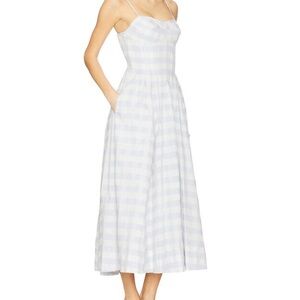 Elegant White Checkered Maxi Dress
